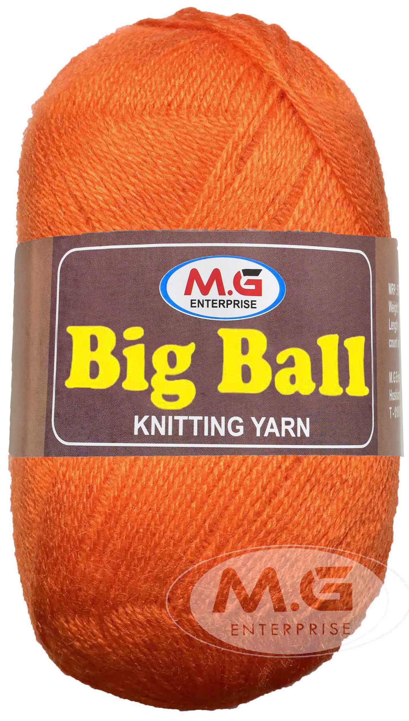 M.G ENTERPRISE Big Ball Deep Orange (600 gm) Wool Ball Hand Knitting Wool/Art Craft Soft Fingering Crochet Hook Yarn, Needle Knitting Yarn Thread dye MG SP