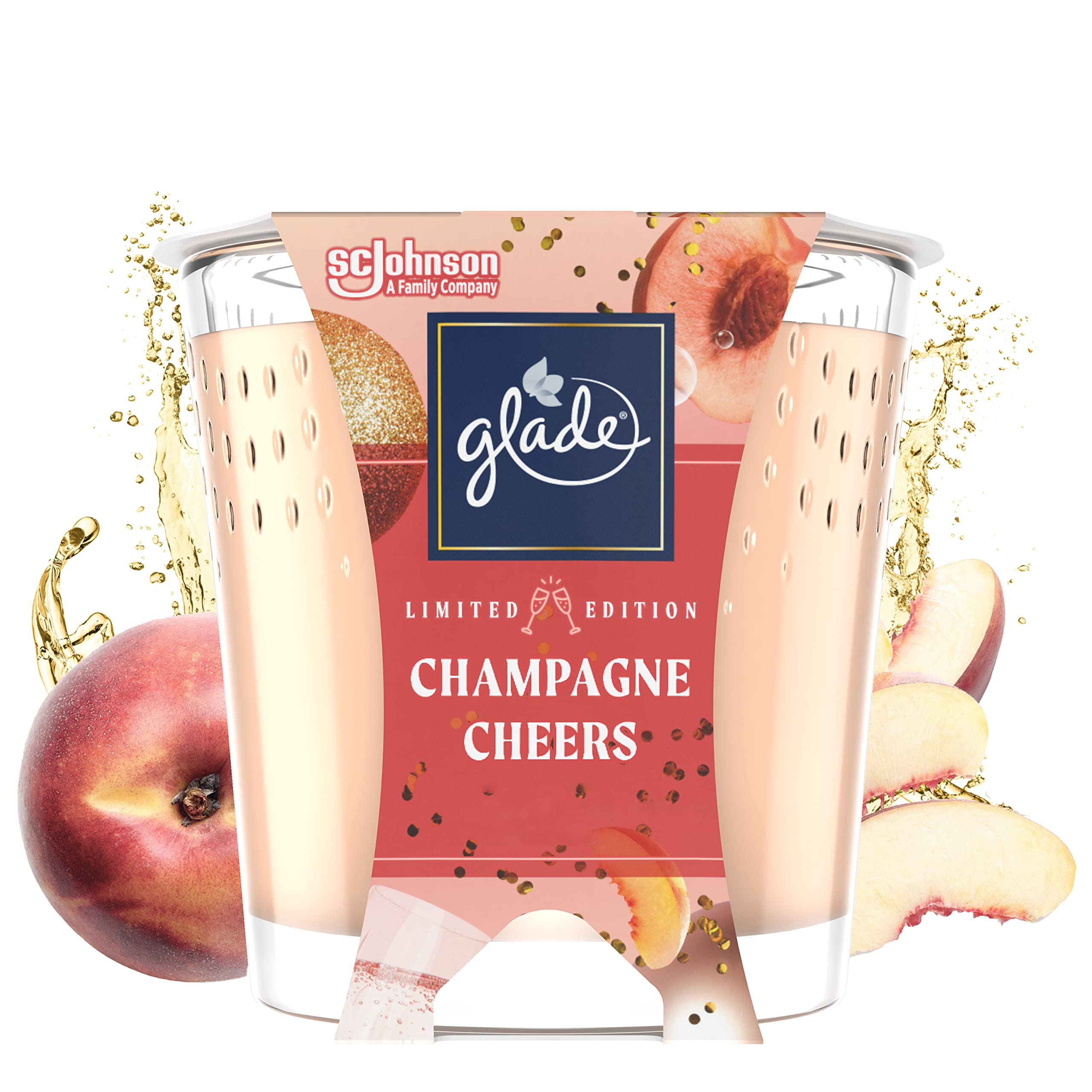 Glade (Brise) Duft-Kerze im Glas, Champagne Cheers, mit ätherischen Ölen angereichert, 6er Pack (6x129 g) Küche, Haushalt & Wohnen