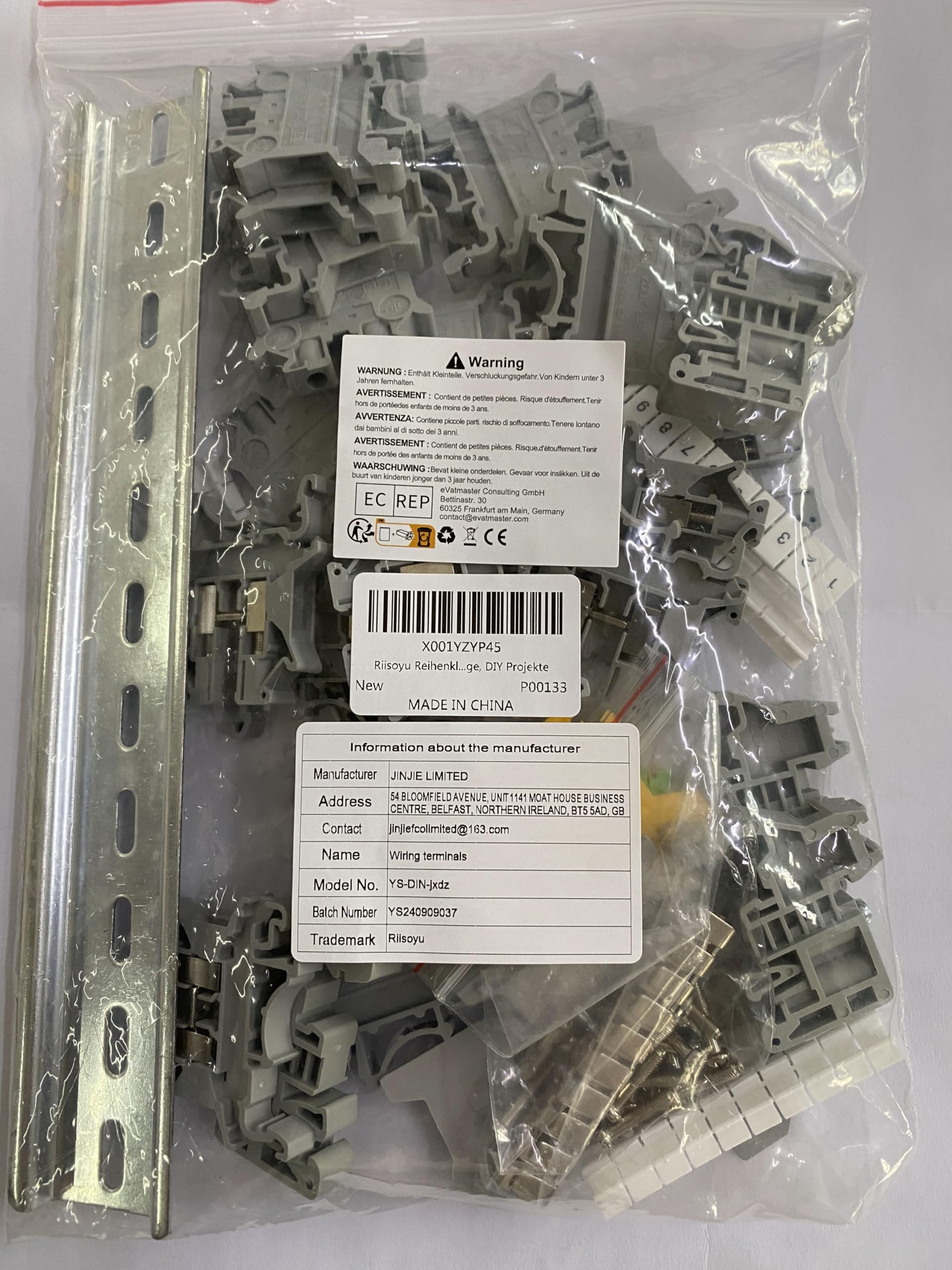 Kit de Bloques de Terminales de Riel 2.5N, Conectores Electrónicos Rápidos para Proyectos de Automatización y Bricolaje
