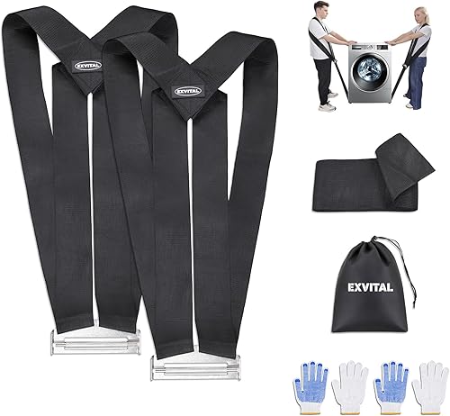 EXVITAL Correas móviles para 2 personas, correa de elevación y sistema de movimiento adecuado para muebles, electrodomésticos y objetos pesados,