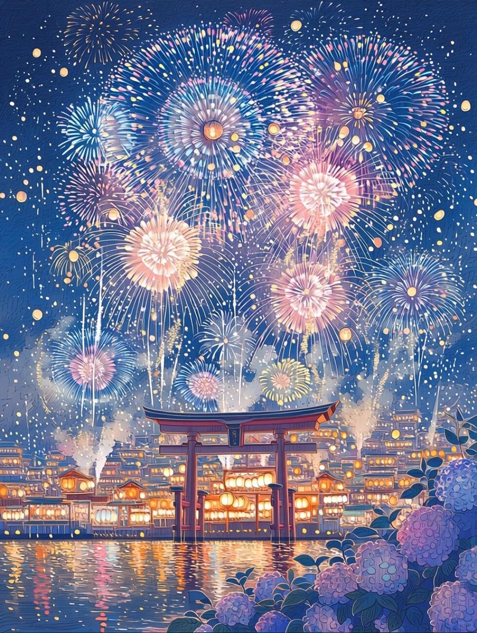 Rqwybcaxn Seed Bead Embroidery Kits Japanese Architecture 40x50cm