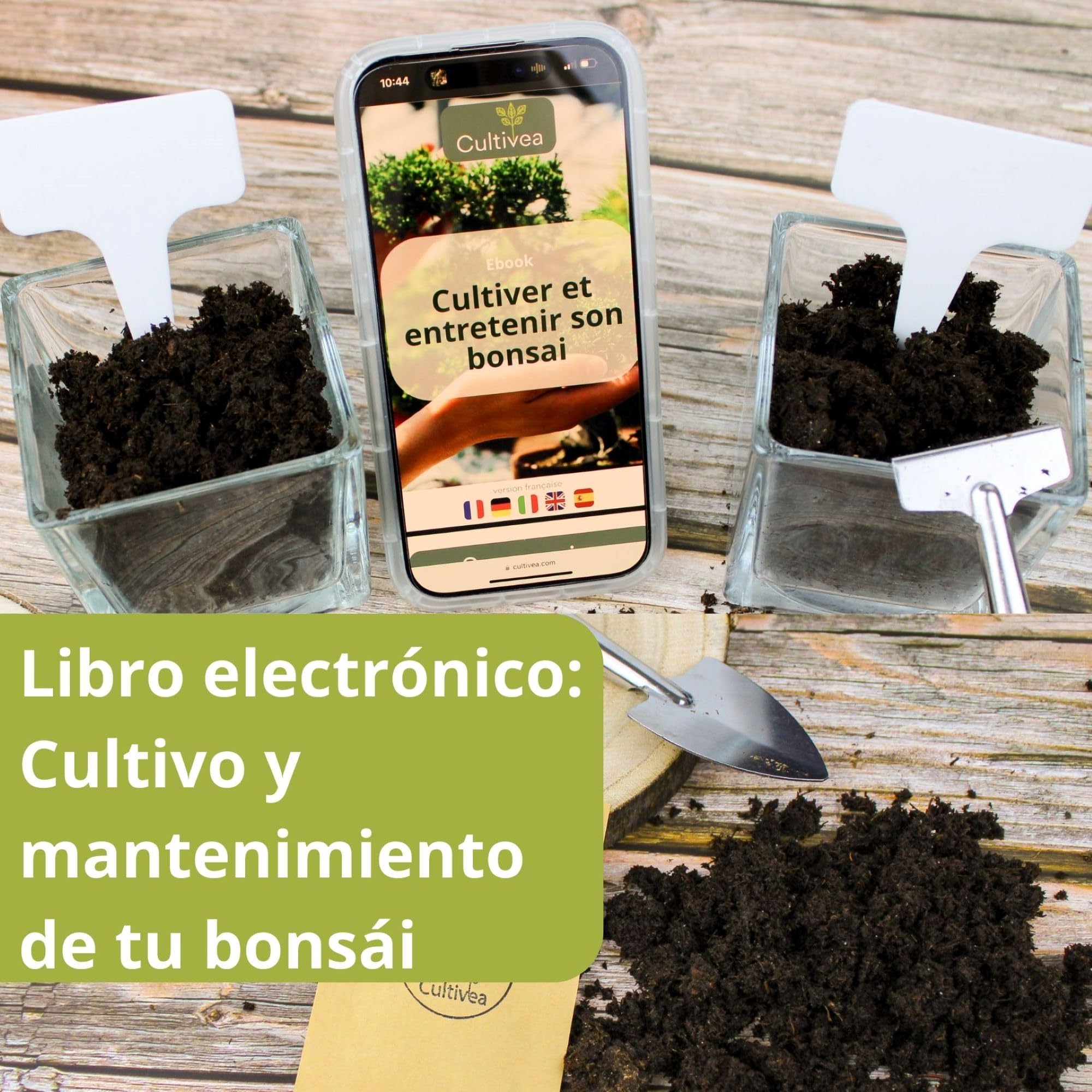 Cultivea® Juego de 32 Herramientas Completas para bonsái - Herramientas de Acero - Jardín - Tijeras para bonsái y Cuidado de Plantas - Tijeras - Alicates - Poda de bonsái - Alambre de Aluminio