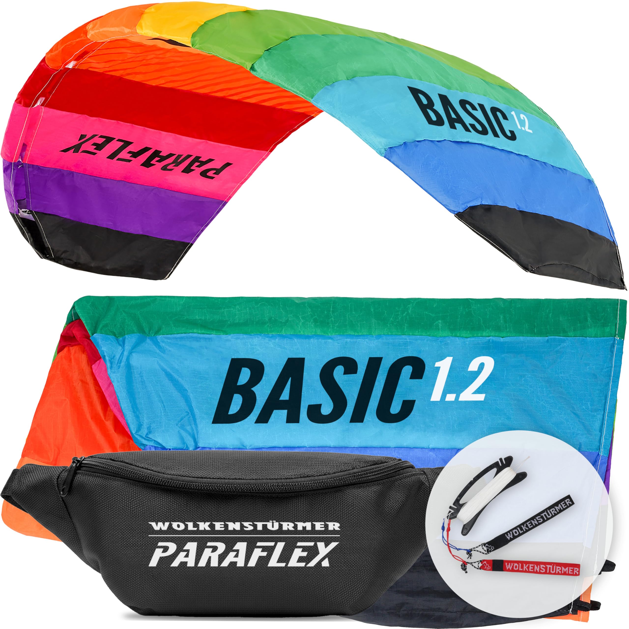 Wolkenstürmer Paraflex Basic 1.2 tappeto volante, Flame - kite a 2 linee per principianti