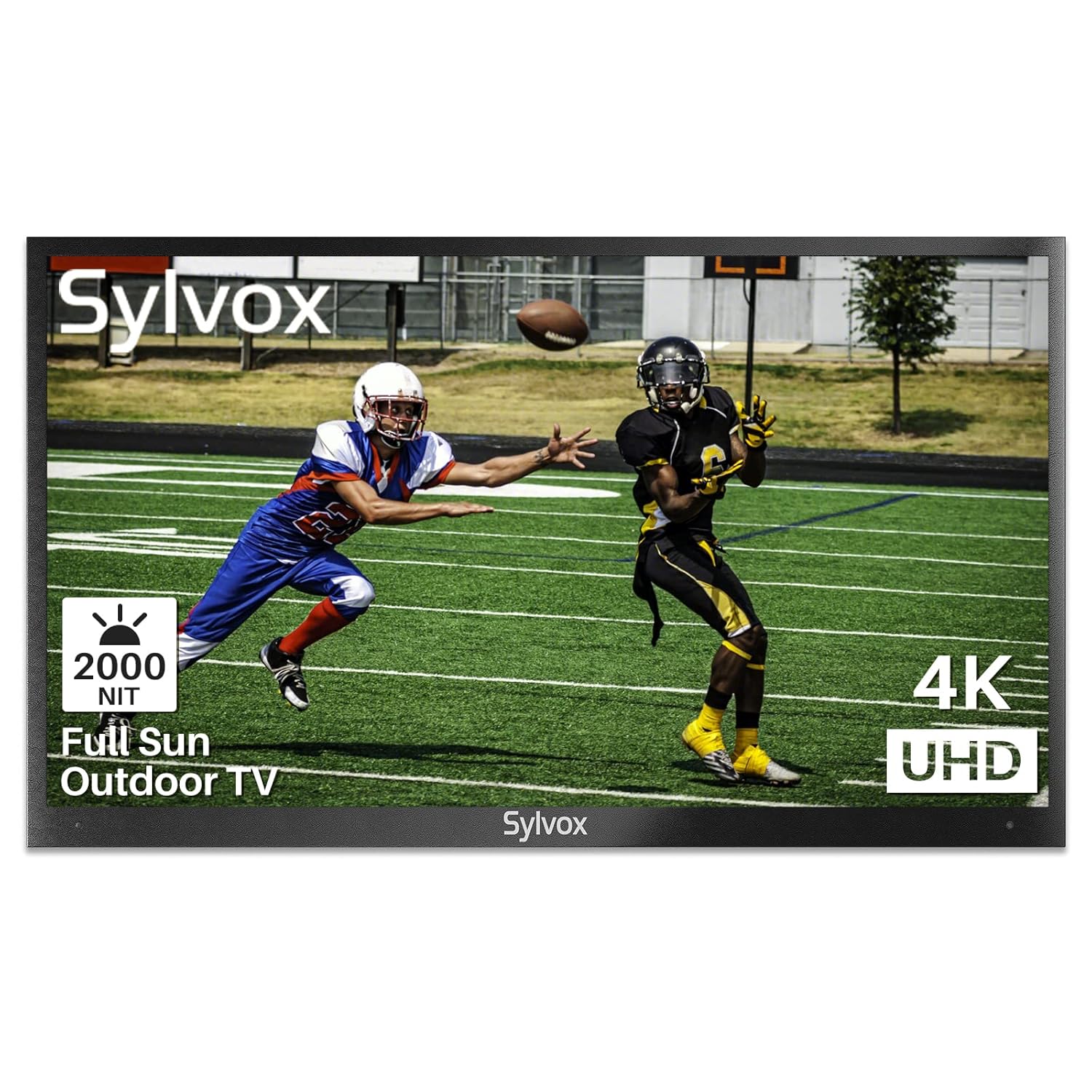 SYLVOX 55 Full Sun Outdoor TV Smart Waterproof TV 4K 2000nits Supports Wireless Connection Wi-Fi ARC CEC Suitable