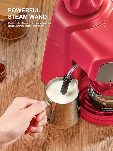 Miniatura 6 de Máquina de café expreso, máquina de café expreso de 3.5 bar y capuchino con función de precalentamiento, cafetera de 4 tazas con función de espuma