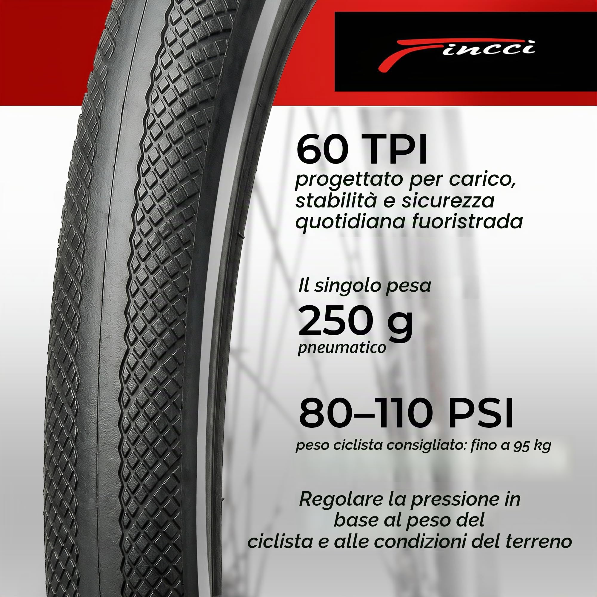 Fincci Copertone Bici 700x28 28-622 Pieghevole con Banda Riflettente Lv3 | Copertone Bici 700x28c con Protezione Antipuncture Lv3 e Pressione 80-110 PSI per Copertoni Bici 28 - Set da 2