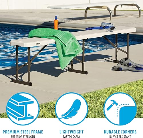 Miniatura 5 de Lifetime 80305 Banco plegable portátil color blanco