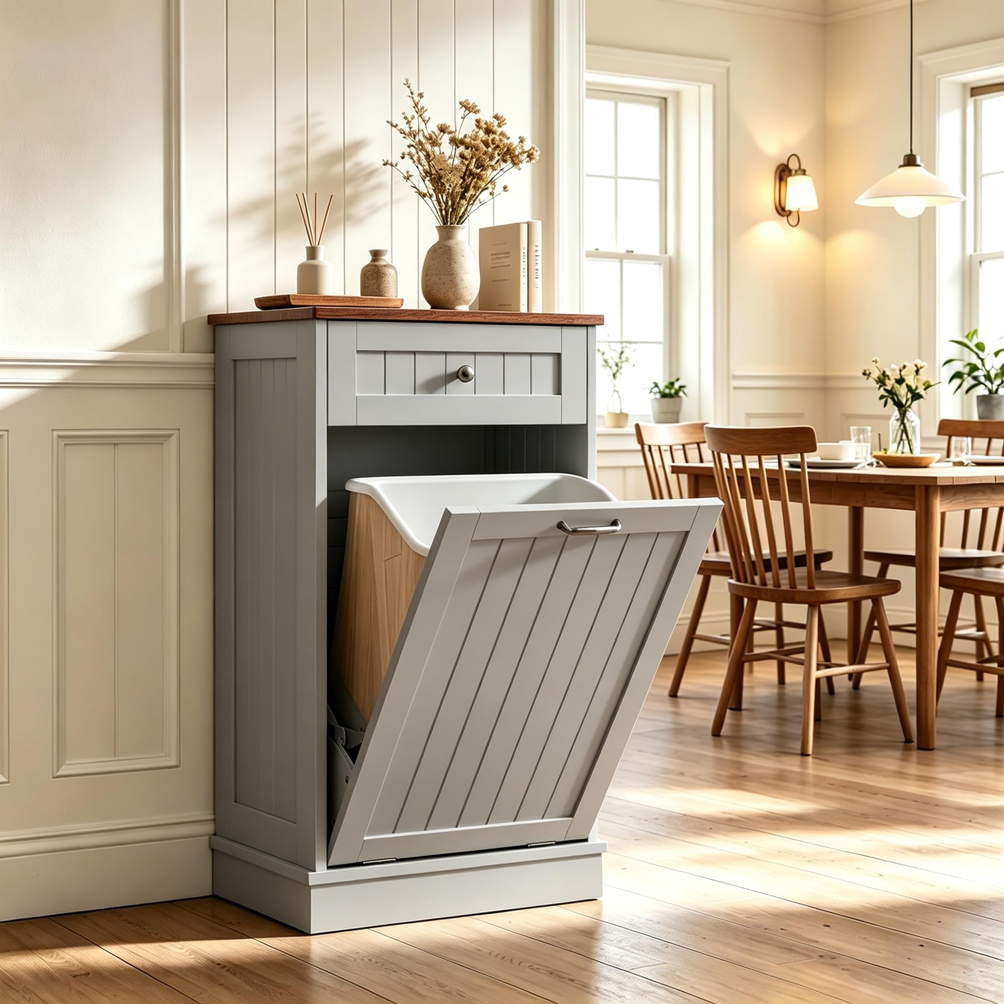 kigoty tilt out trash can cabinet wooden kitchen single pull out trash can under cabinet,grey