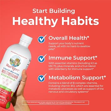 MARYRUTH'S Organics Liquid Morning Multivitamin (Fruit Punch) & Iron Liquid (Berry) | Clean Label Project Verified | Vitamins for Energy, Immunity, Overall Health | Vegan, Non-GMO, Gluten Free