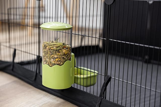 Foto 4 de 5 de Kerbl Pet Dispensador de alimento, 1000 ml, Verde/Transparente, 11x20x20 cm, para Conejos, para liebres