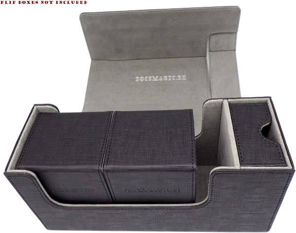 docsmagic.de Premium Magnetic Tray Long Box Black Small - Card Deck Storage - Boite Jeux des Cartes Noir - 3