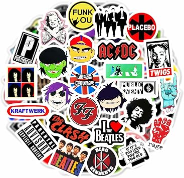 BulbaCraft Classic Rock Stickers 60s 70s 80s 90s Rock Band Stickers for Water Bottle & Laptop, Metal Band Decals, Gifts for Women & Men