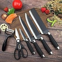Knife Set/Knife for Kitchen/Knife, Stainless Steel, Abs Handle with Ergonomic Design for Home & Restaurant, (Black, Set of 6)