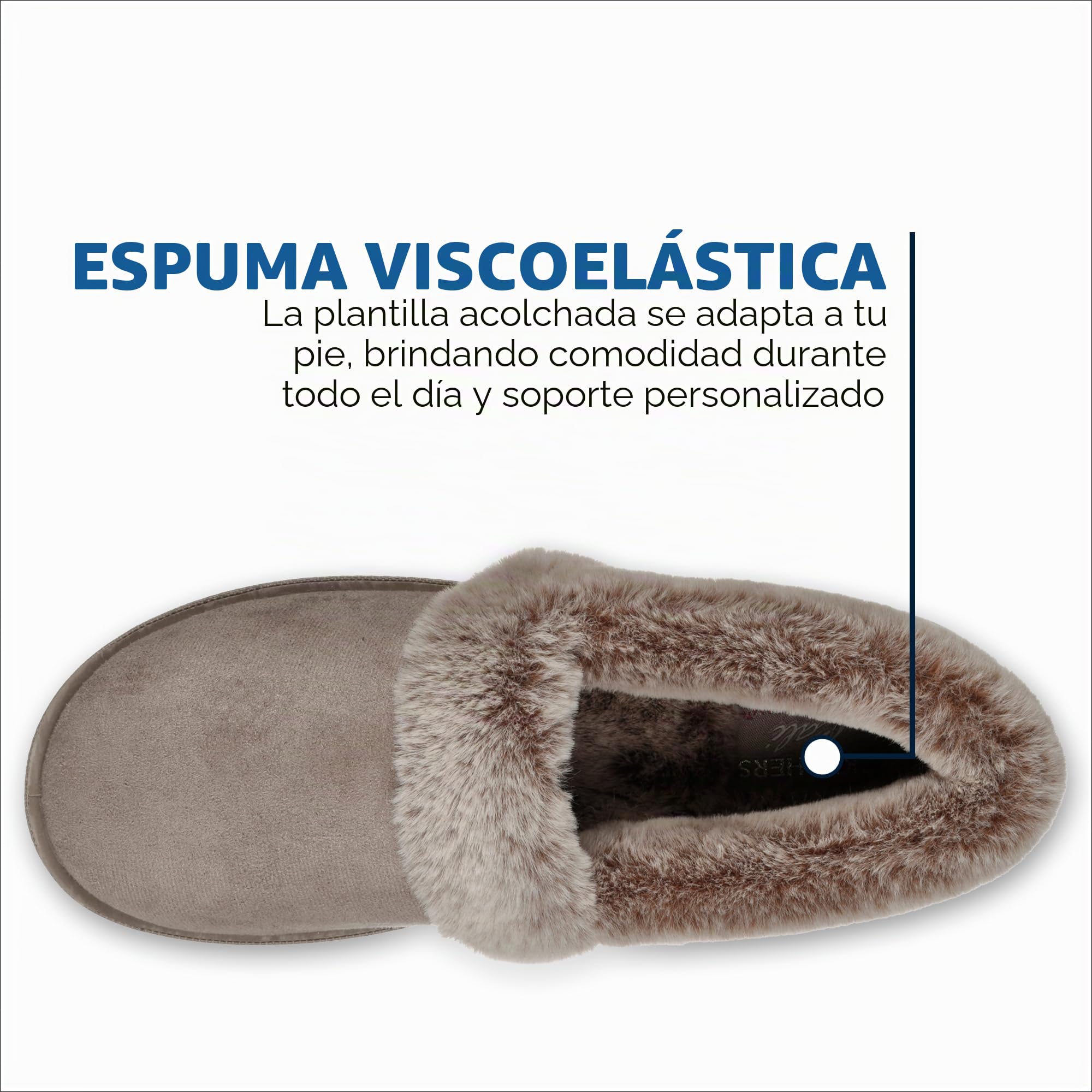 Skechers COZY CAMPFIRE TEAM TOASTY, Zapatilla baja para Mujer, Dark Taupe Microfiber Suede/ Faux Fur Line, 36 EU