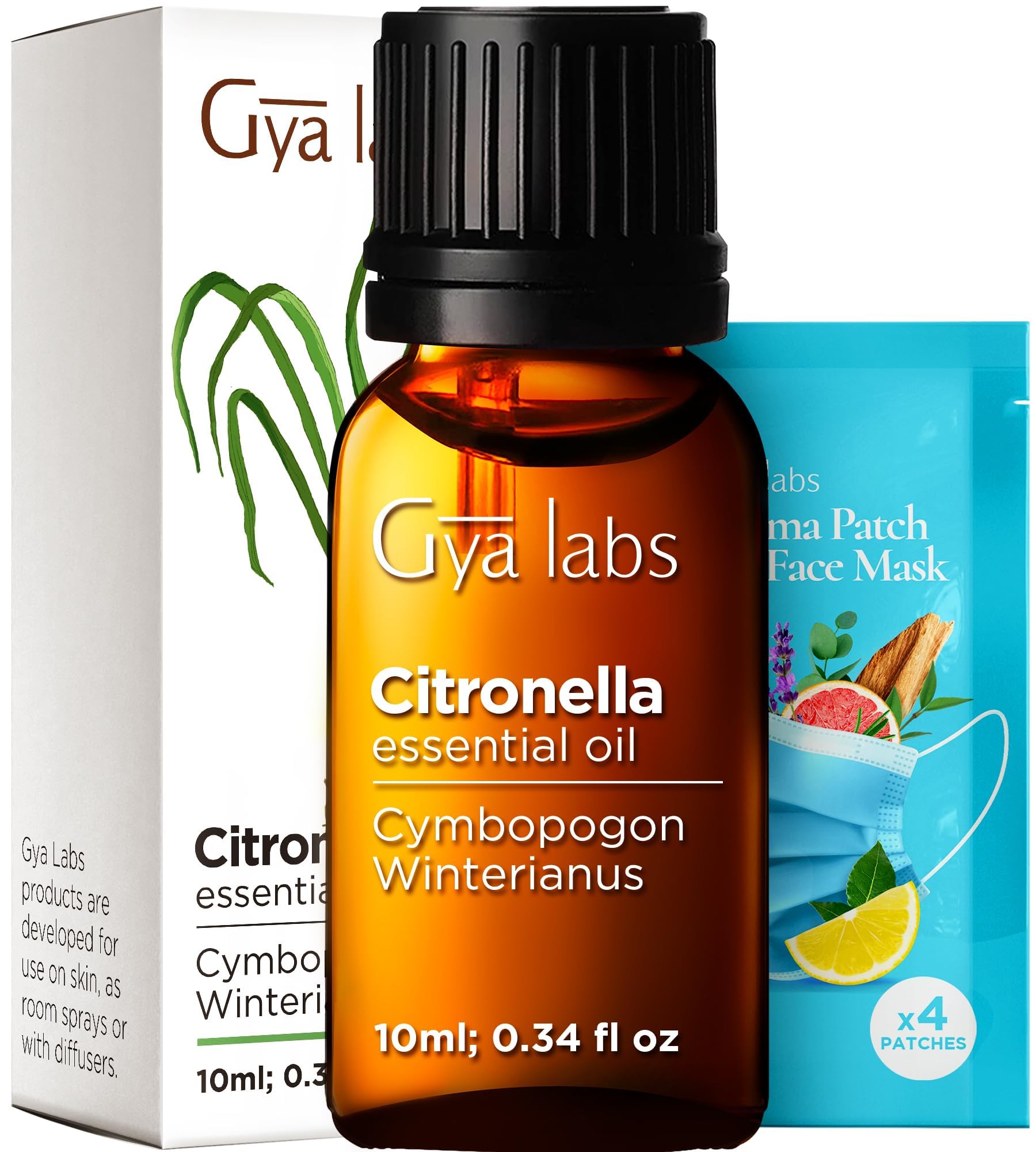 Citronella Essential Oil for Skin, Hair &amp; Diffuser - 0.34 Fl Oz