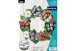 Bucilla Felt Applique Wreath Kit for Stunning Butterfly Bliss Creations