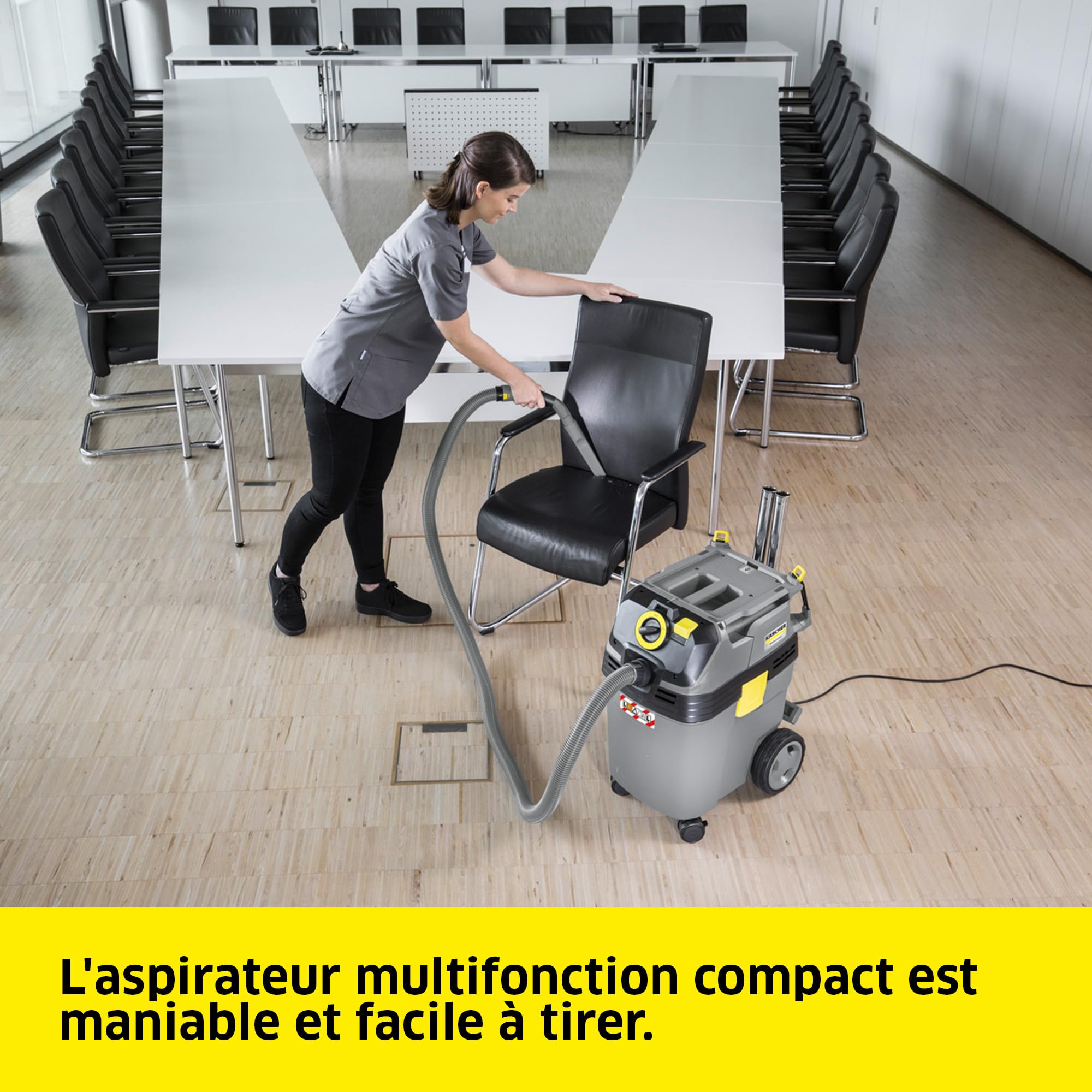 KÄRCHER Aspirateur Eau et poussières NT 40/1 AP L, Max. 1380 W, Nettoyage Semi-Automatique du Filtre, réservoir : 40 l, Tuyau d’Aspiration : 2,5 m, suceur pour sols humides/secs (300 mm), Filtre