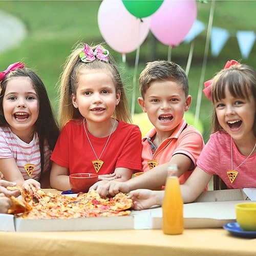 Miniatura 6 de ArtCreativity Collares de pizza para niños, juego de 12, juego de collar para mejor amigo con longitud ajustable, recuerdos de fiesta de pizza y