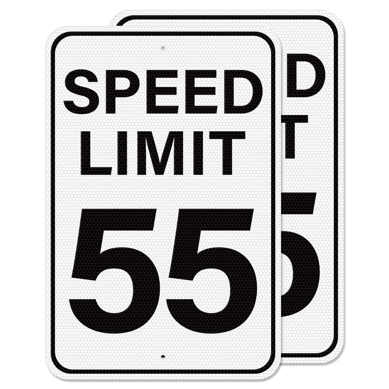Lot de 2 panneaux de signalisation en aluminium réfléchissants, 45 x 30,5 cm, réfléchissants, imperméables, avec trous pré-percés pour une utilisation en intérieur et en extérieur