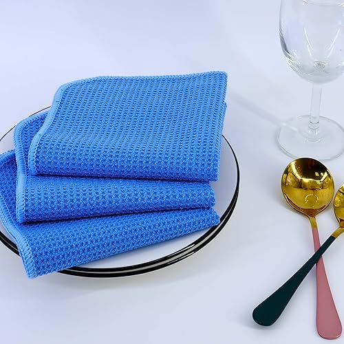 Miniatura 10 de POLYTE Paño de cocina de microfibra ultra premium, tejido de gofres, paquete de 8 (12 x 12 pulgadas, gris)