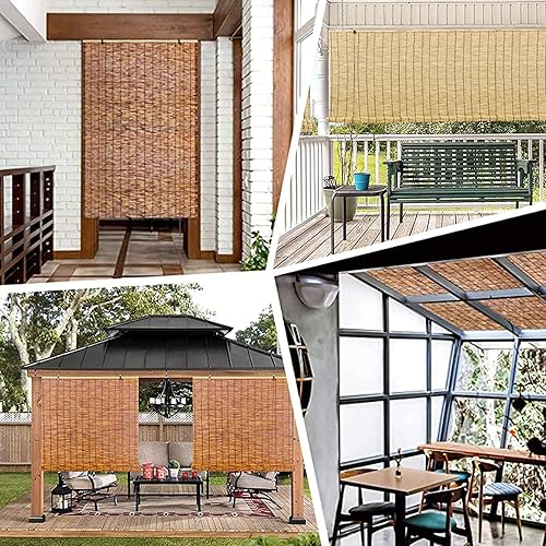 Miniatura 6 de Persianas de bambú para ventanas persianas de bambú para ventanas persianas de madera para ventanas interiores persianas tejidas inalámbricas 22 x