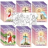 Jetec 36 Pcs Religious Easter Mini Coloring Books for Kids Bulk Christian Mini Coloring Books Bible Verse Easter Gifts for Kid Christian Party Favor Sunday School Supplies Classroom Gift(Vivid Style)
