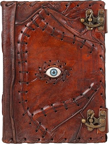 Miniatura 10 de TUZECH Diario grande de cuero hecho a mano, 600 páginas, libro de sombras, libro de sombras Hocus Pocus, cuaderno de bocetos de siete chakras, 7 x