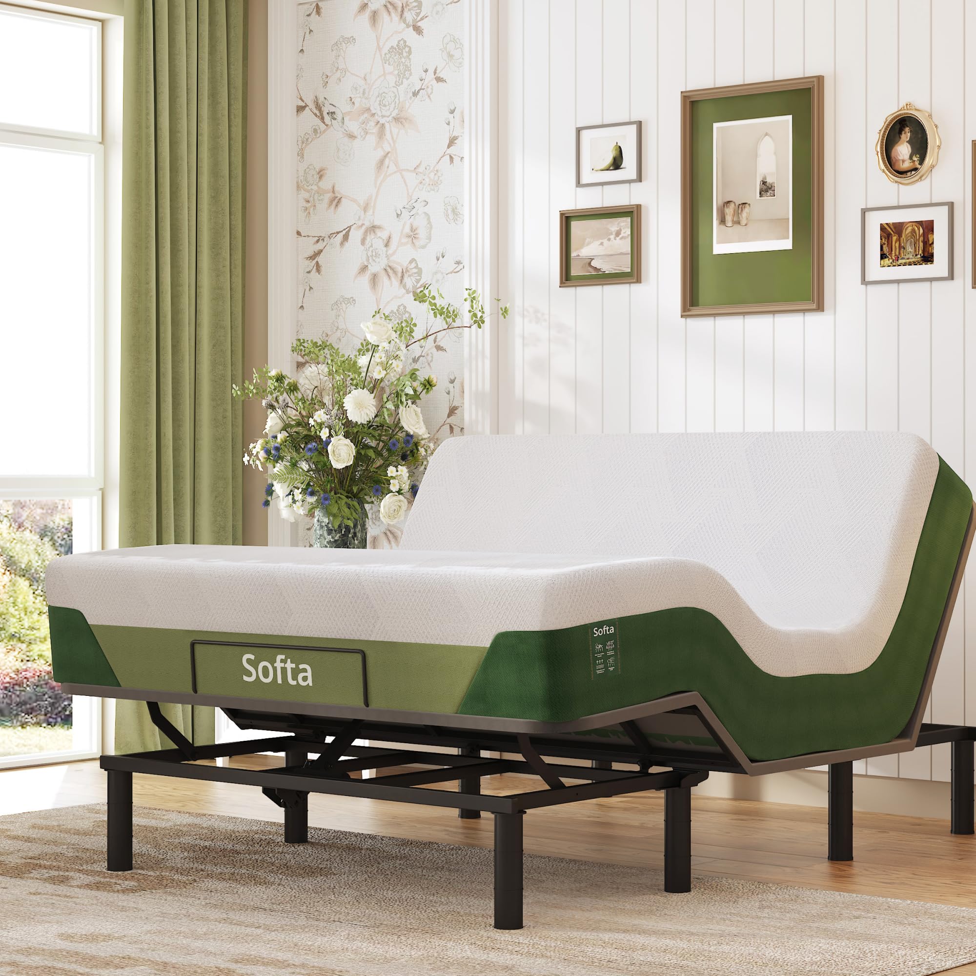 Softa Adjustable Bed Frame Queen Size + 12
