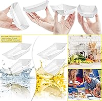 Vista 6 de MotBach 150 Pack 1Lb Paper Food Boat Trays Disposable Paper Boat Plates Containers, White Kraft Food Serving Tray Boats Bowls for Snack Fries Blanco