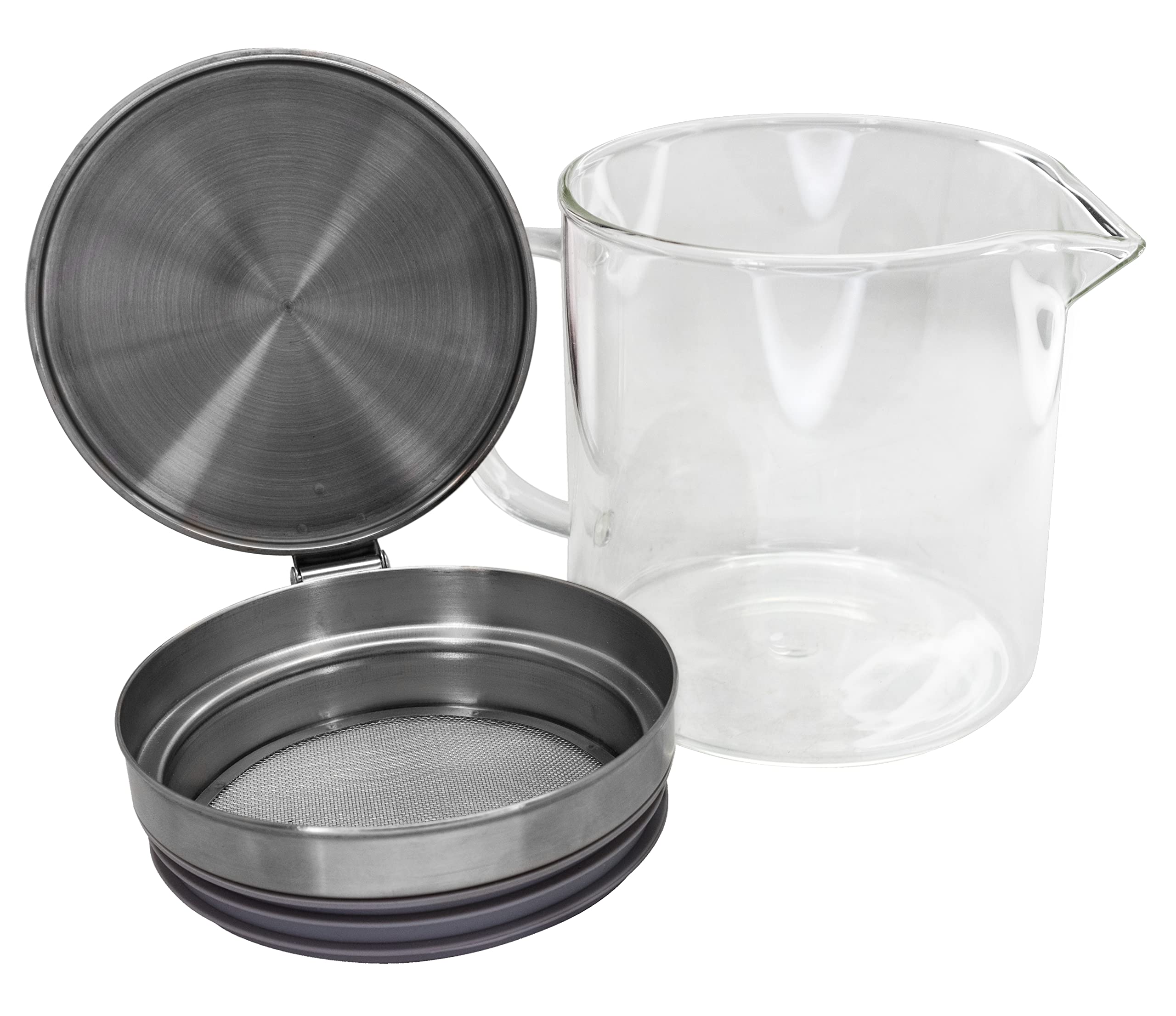 Nerthus FIH 942 grasera cristal con filtro 500 ml aceite pescado cocina reutilizable