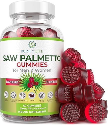 Miniatura 1 de Potent Saw Palmetto Gummies (60 masticables de 300 mg) Saw Palmetto Extract Suplementos de próstata para hombres, bloqueador DHT para mujeres