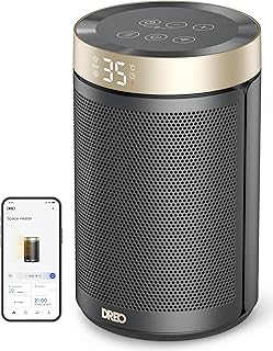 Dreo Smart Electric Heater, 1500W Energy Efficient Space Silent Room Heater, Portable Ceramic Fan Heaters, 3 Modes 12H Tim…