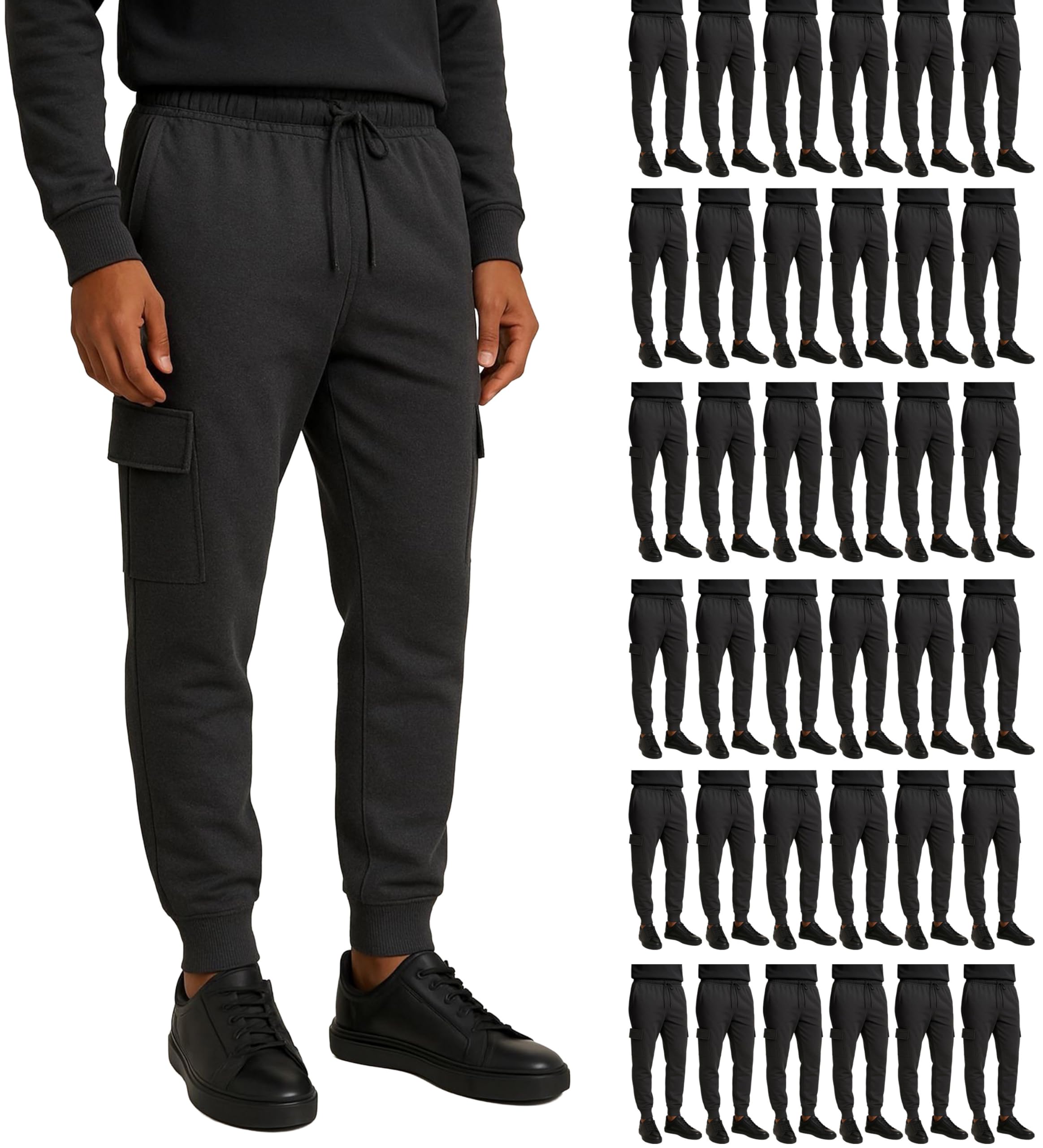 BILLIONHATS Mens Cargo Jogger Sweatpants Assorted Colors Sizes from S M L XL 2XL Great for Homeless Shelter