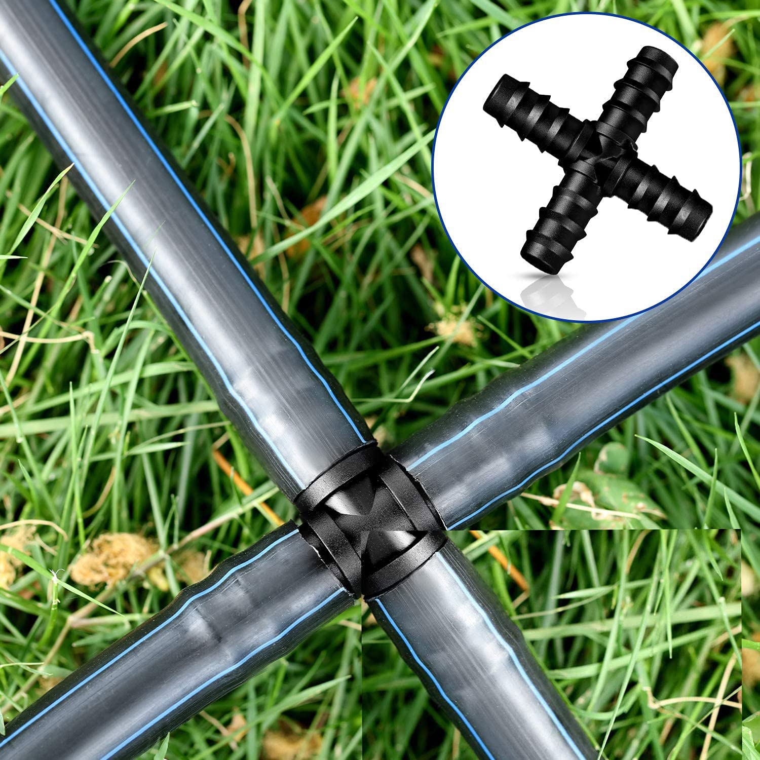 Pinolex 4 Way Drip Irrigation Splitter - Pack of 10 -2 Pinolex 4 Way Drip Irrigation Splitter - Pack of 10 -2