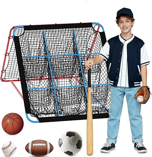 2-in-1 Baseball Pitching and Rebound Net, Trainer and Return Screen for Pitching Practice