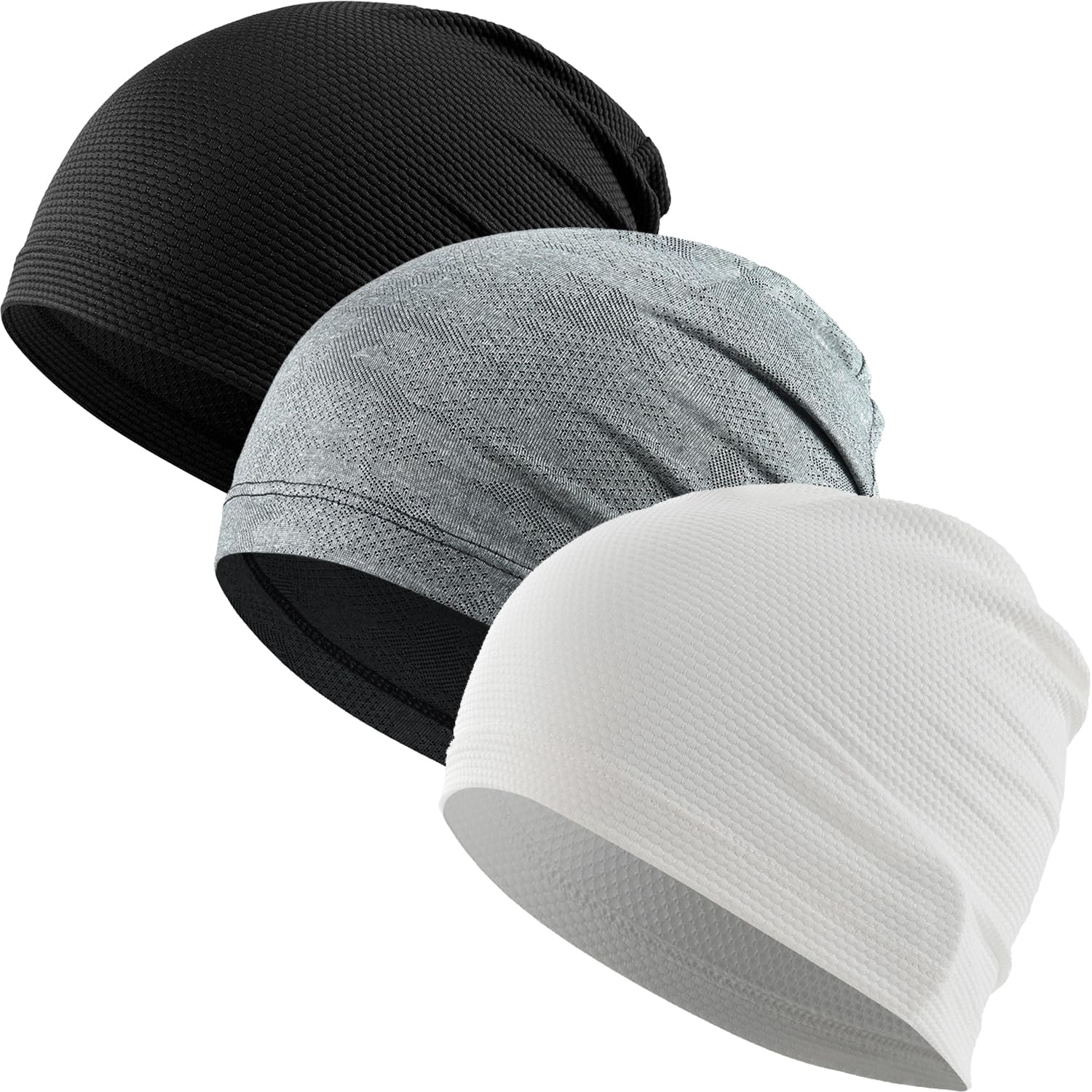 WTACTFUL 3 Stück - Laufmütze Herren und Damen Sportmütze Fahrrad Mütze Skull Cap Atmungsaktiv für Laufen Radfahren Klettern Jogging Fitness Outdoor