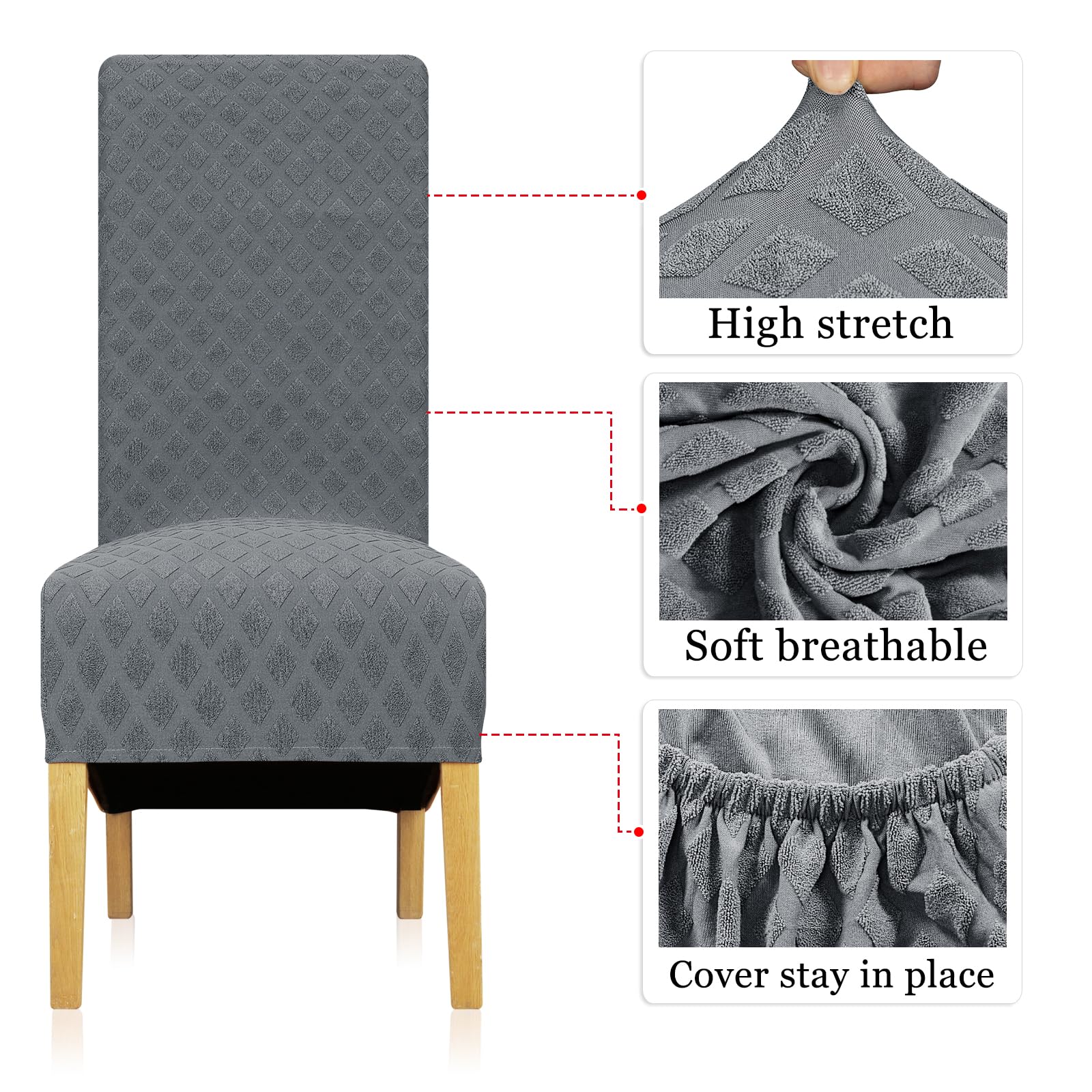 Leorate Hight Back Dining Chair Covers - Image 3