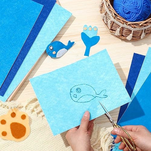 Miniatura 7 de 50 hojas de fieltro autoadhesivas de fieltro para manualidades, hojas de fieltro de 8 x 12 pulgadas con respaldo adhesivo, paquete de fieltro para