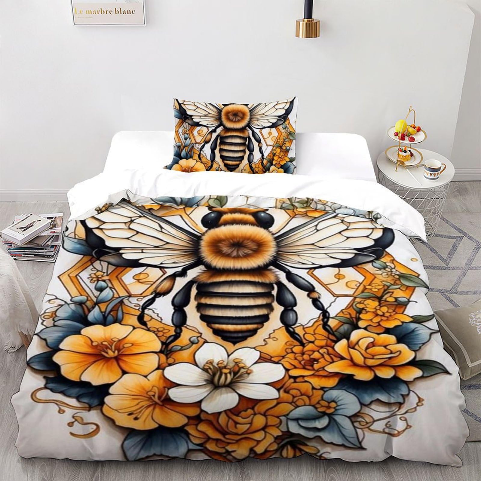 Housse de couette animaux 135x200cm facile à laver fermeture éclair lit enfant fille single