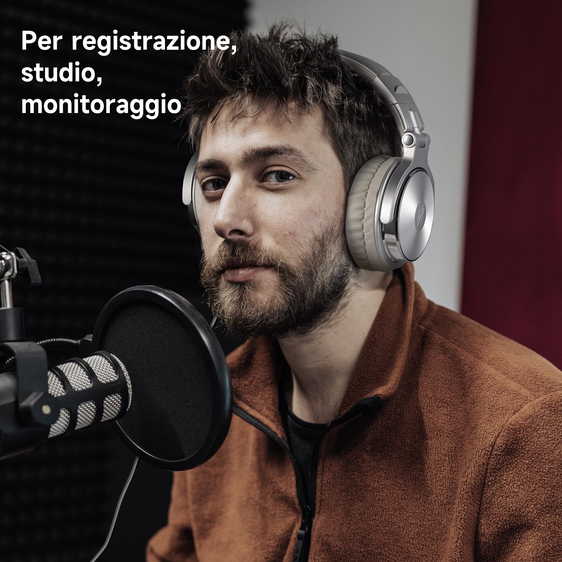 Cuffie OneOdio Pro 10 Over Ear - Con Microfono, Jack 3.5mm E 6.35mm - Per Studio, DJ, Podcast, Cellulare - Suono Hi-Fi - Foto 8