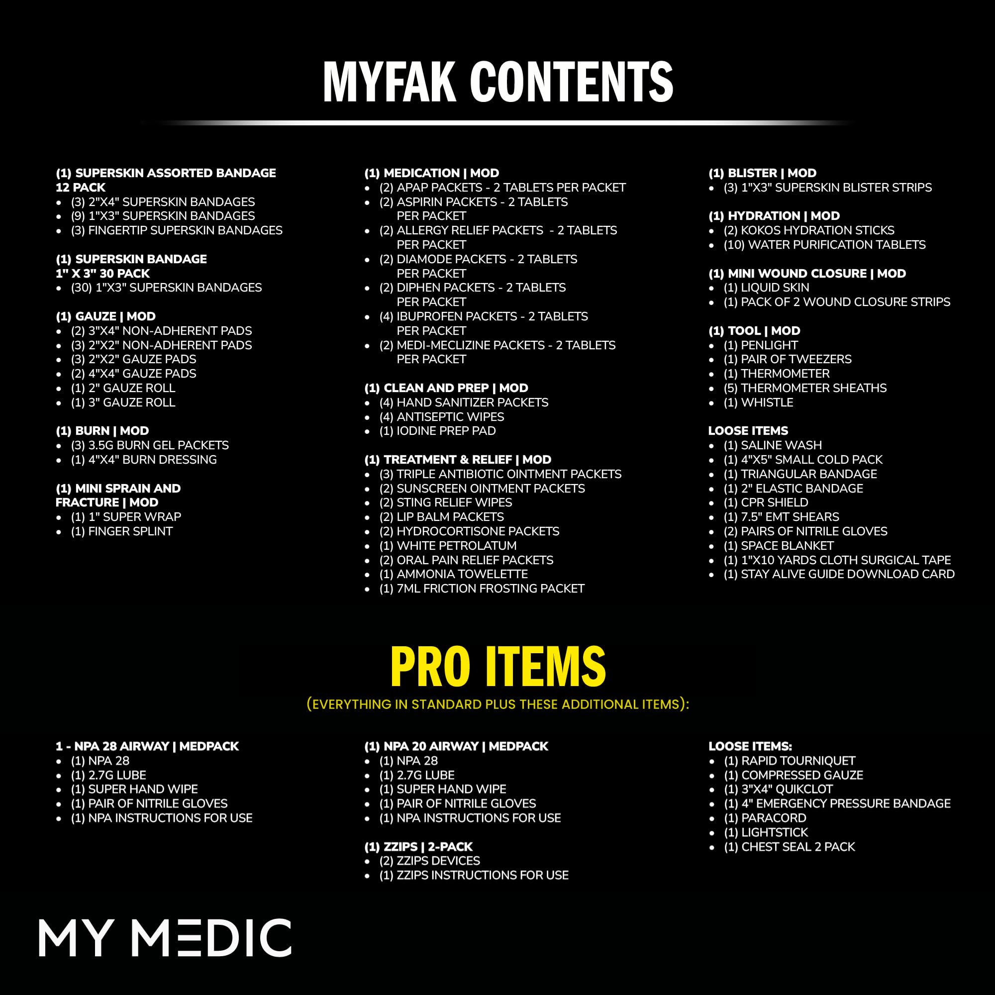 MY MEDIC MyFAK PRO - Kit táctico de trauma IFAK y kit de primeros auxilios con torniquete, artículos HSA FSA, fabricados en Estados Unidos, suministros médicos de combate, paquete de trauma y bolsa