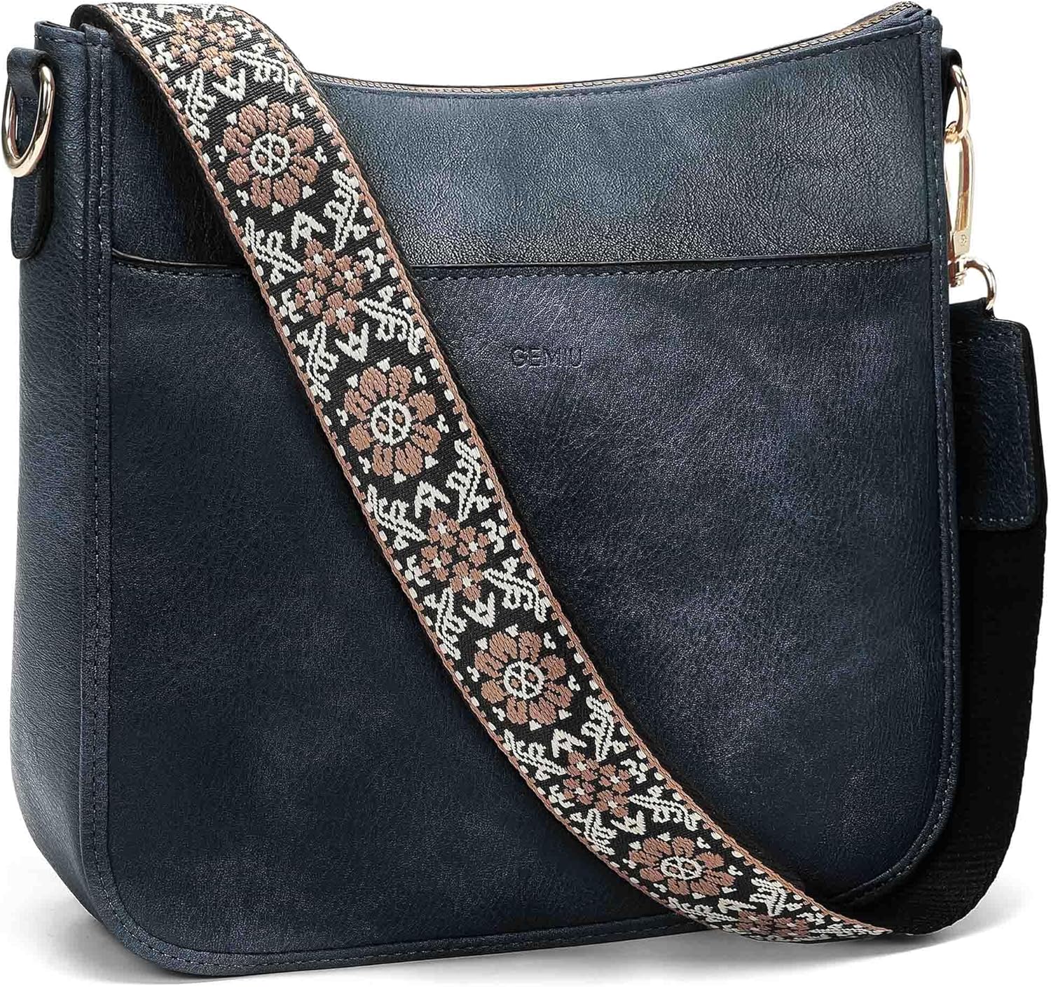 GEMIU Hobo Crossbody Bag for Women, Vegan Leather Multipocket Shoulder Purse with 2 Adjustable Removable Straps