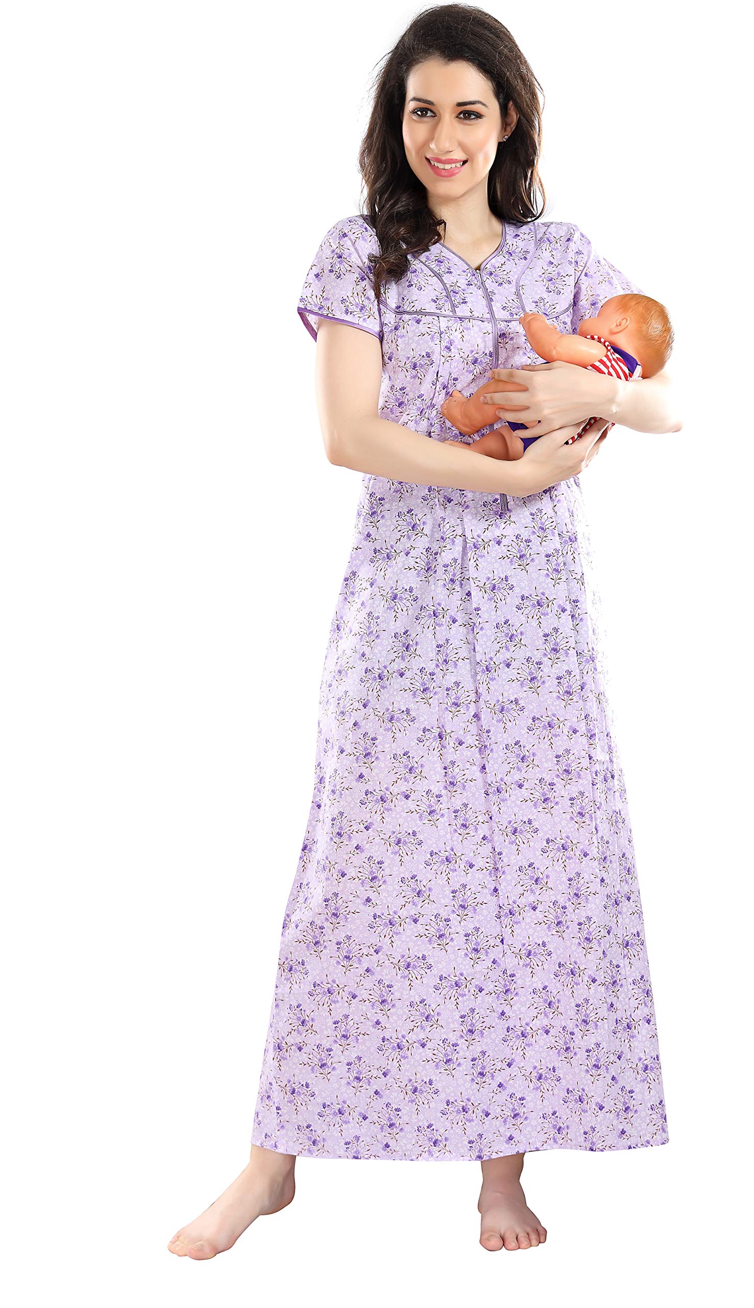 AV2 Women's Cotton Floral Maxi Nighty-picture-39