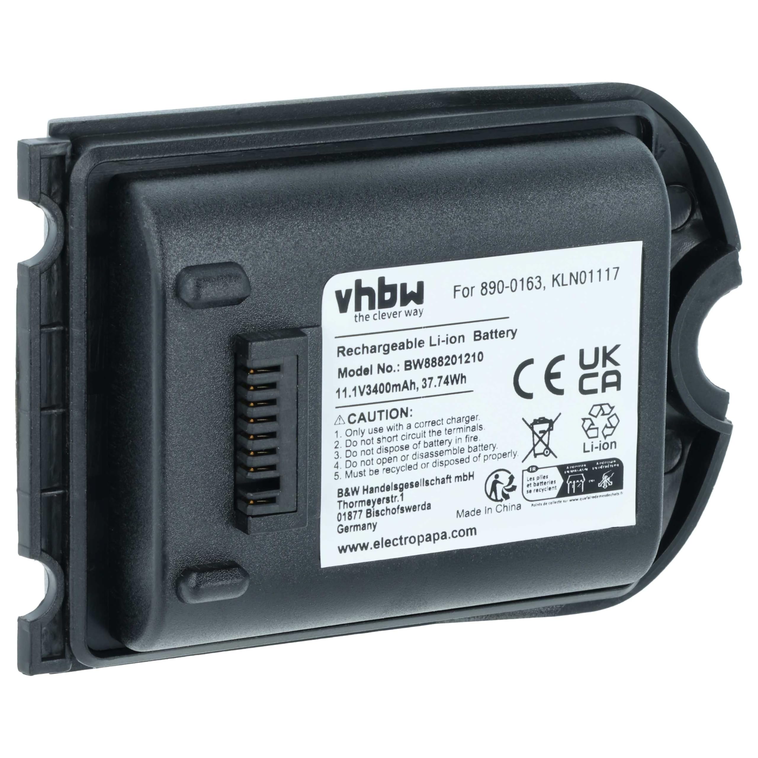 vhbw batteria compatibile con Trimble TSC3 data collector, dispositivo di misurazione (3400mAh, 11,1V, Li-Ion)