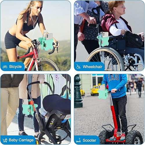 Miniatura 7 de Accmor Portavasos 2 en 1 para cochecito con soporte para teléfono, portavasos para bicicleta, soporte universal para teléfono para cochecito,