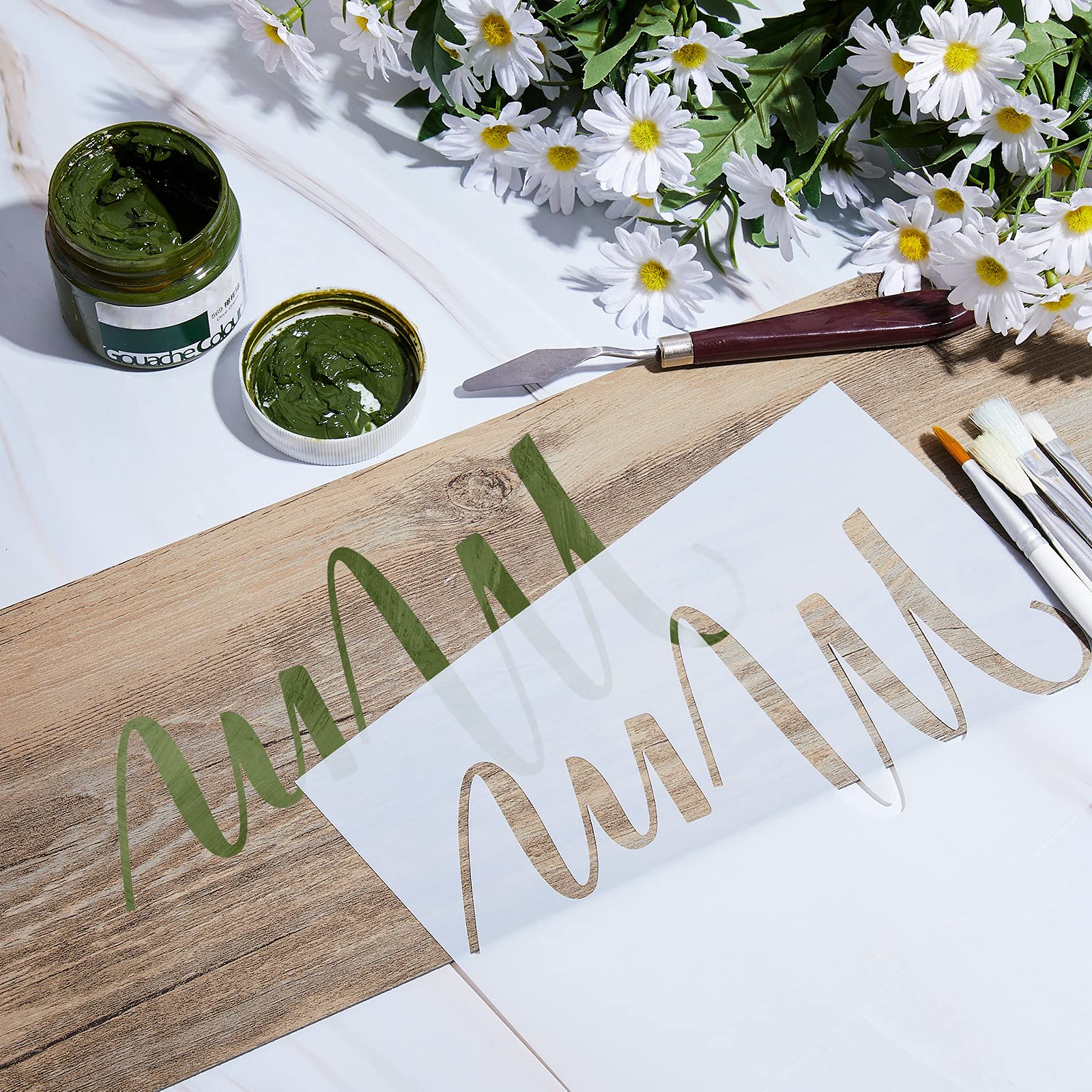 45 Pieces Calligraphy Stencil Set, Reusable Cursive Letter Stencil for Painting with Lettering ...