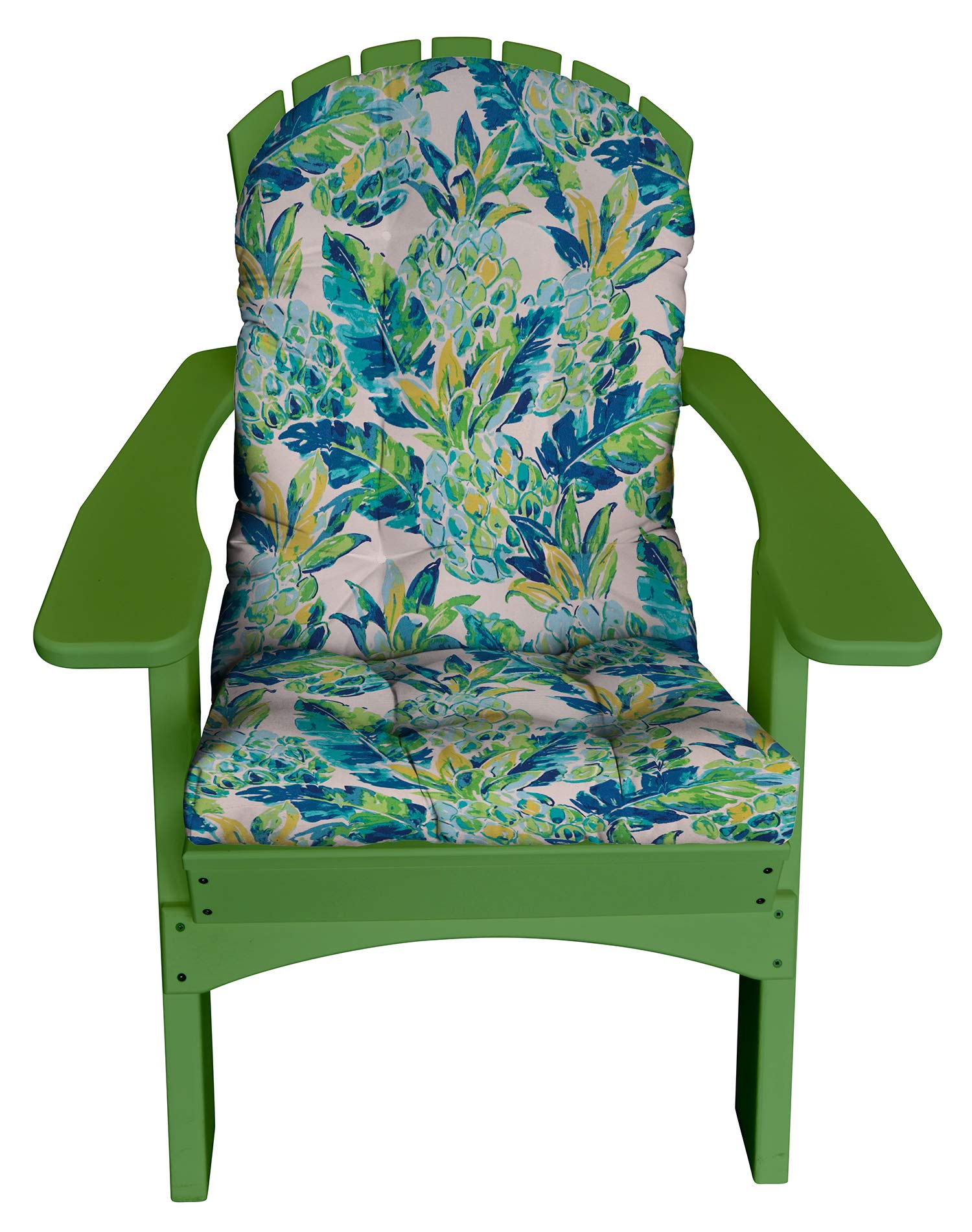 RSH DECOR: Tufted Adirondack Chair Cushion | 42.5” x 21” | All-Weather Spun Fabric | Water and Fade-Resistant | Outdoor Cushion for Patio Furniture | Vida Opal Pineapple