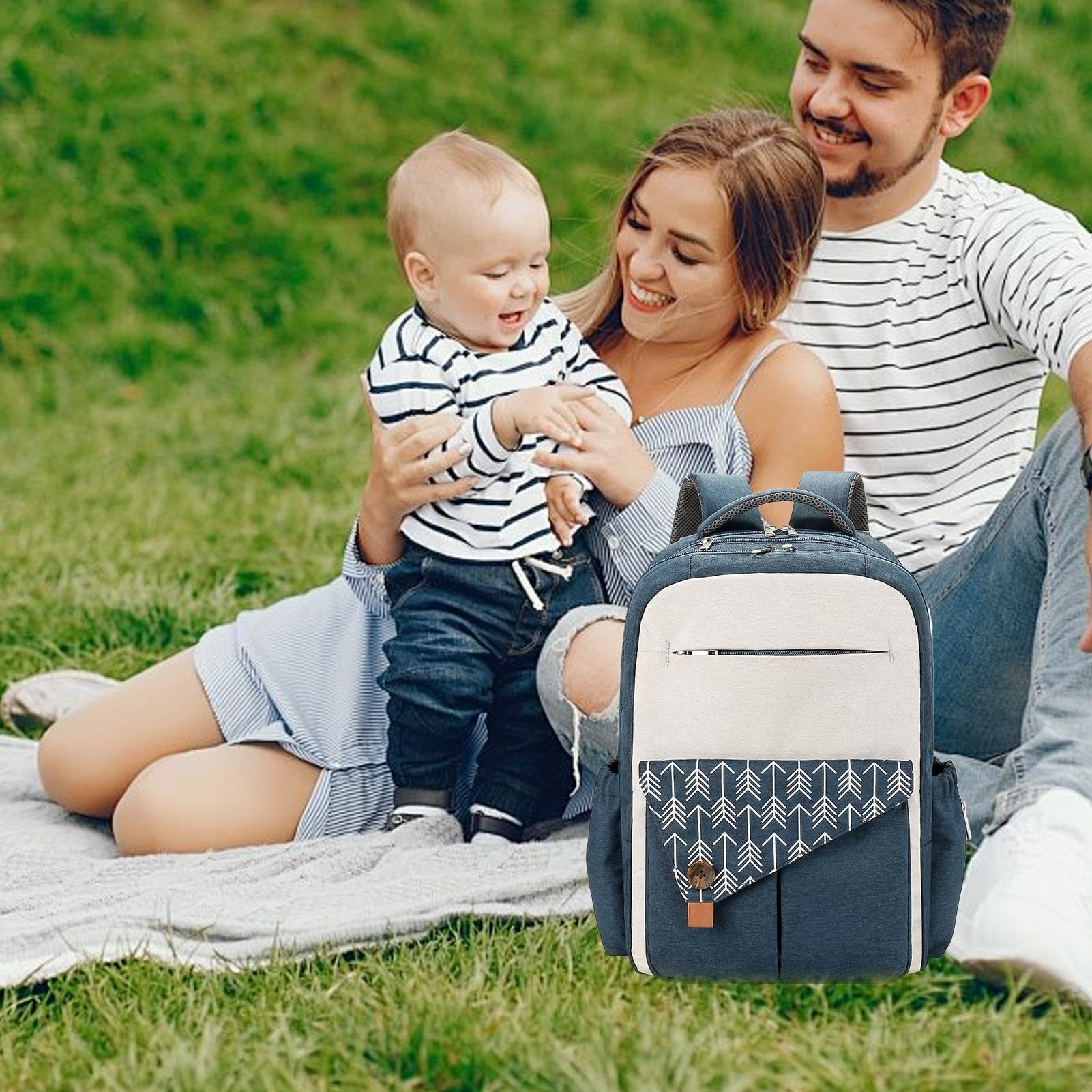 Generico Multi-purpose Diaper Bag, Diaper Backpack for Moms, Charging Port Diaper Bag, Double Layer Diaper Backpack, Waterproof Backpack for Baby, Diaper Bag for Travel, Stylish Diaper Backpack