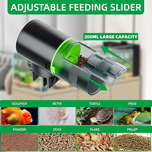 Miniatura 3 de FREESEA Alimentador automático de peces para acuario: dispensador automático de alimentos para peces con temporizador para tanques pequeños Betta