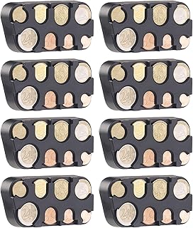 infactory Münzhalter Euro: 8er-Set Euro-Münzsammler mit Schnell-Fixierung (Kleingeldspender, Münzspender, Zähler)